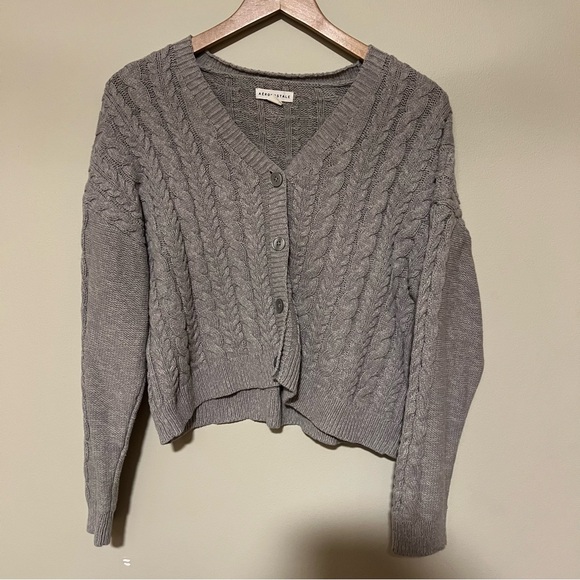 Aeropostale Sweaters - Aeropostale Charcoal Cable Knit Cardigan